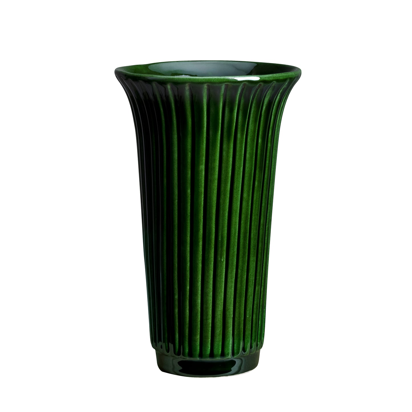 Daisy Glazed Vase - Emerald Green
