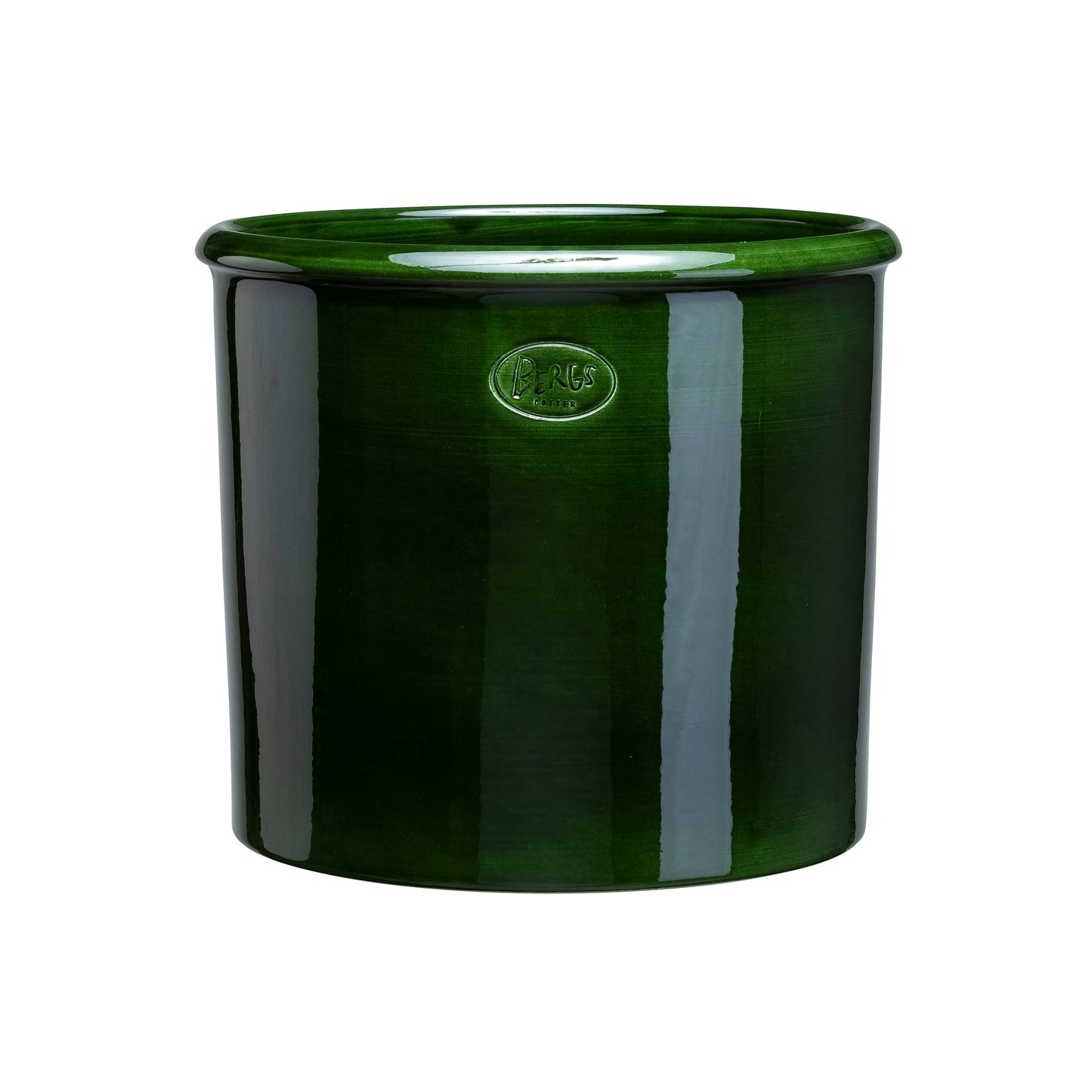 Modena Glazed Pot & Saucer - Emerald Green