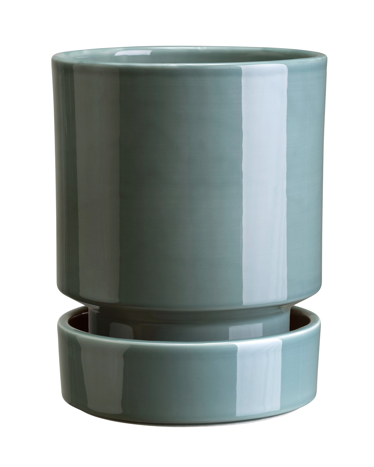Hoff Glazed Pot (Saucer Sold Separately) - Misty Blue