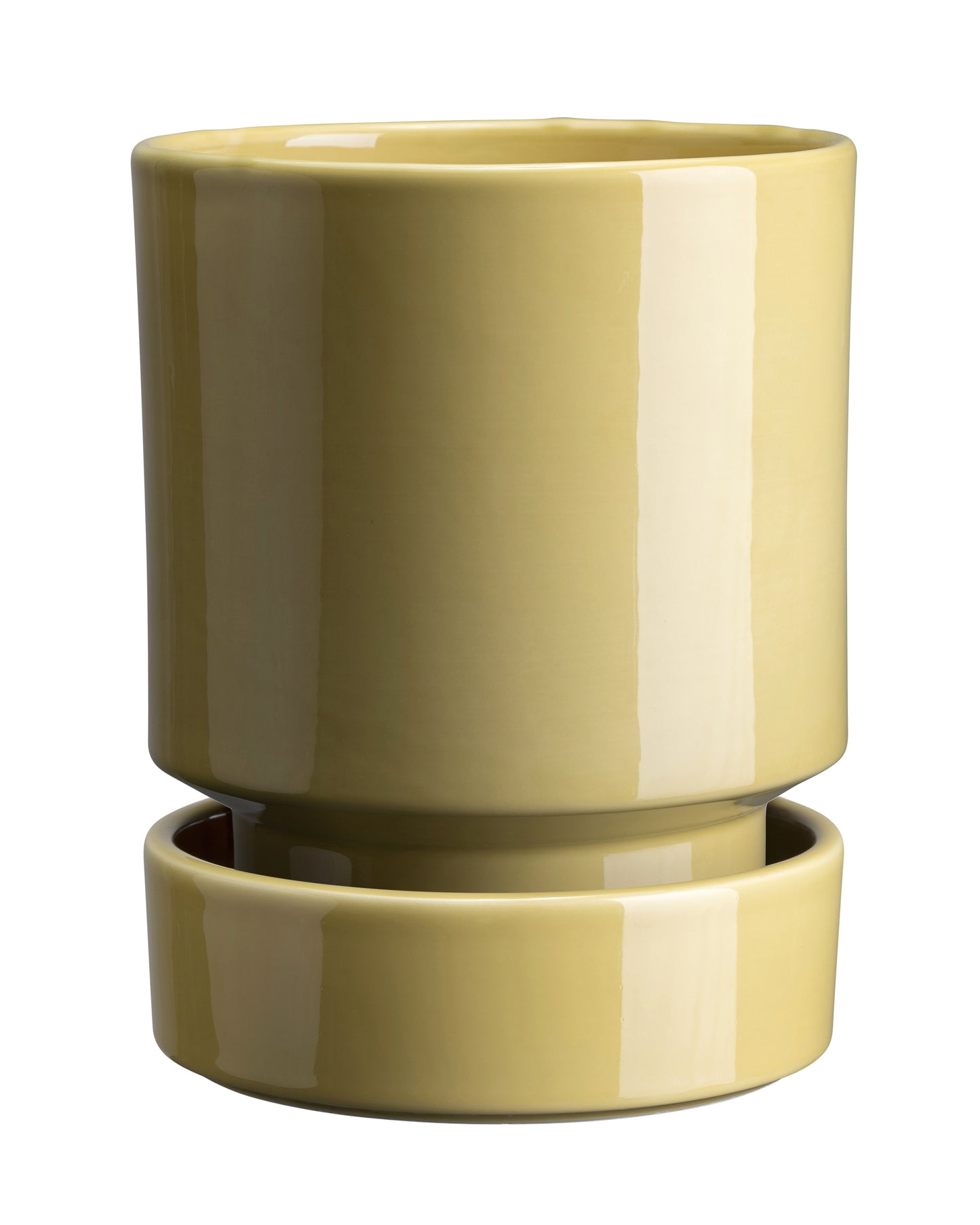 Hoff Glazed Pot (Saucer Sold Separately) - Pale Yellow