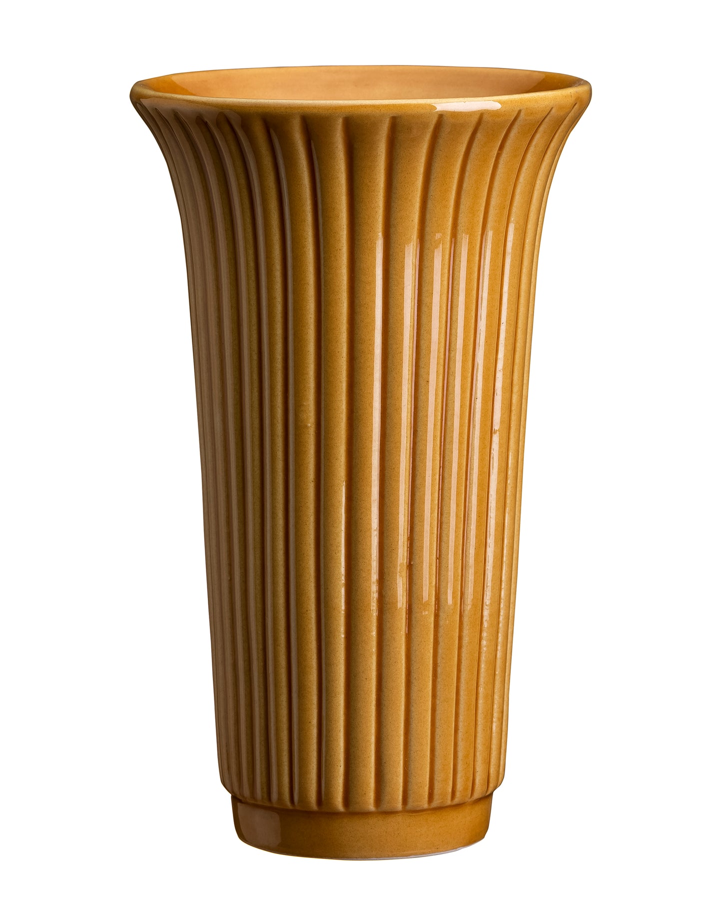 Daisy Glazed Vase - Amber Yellow