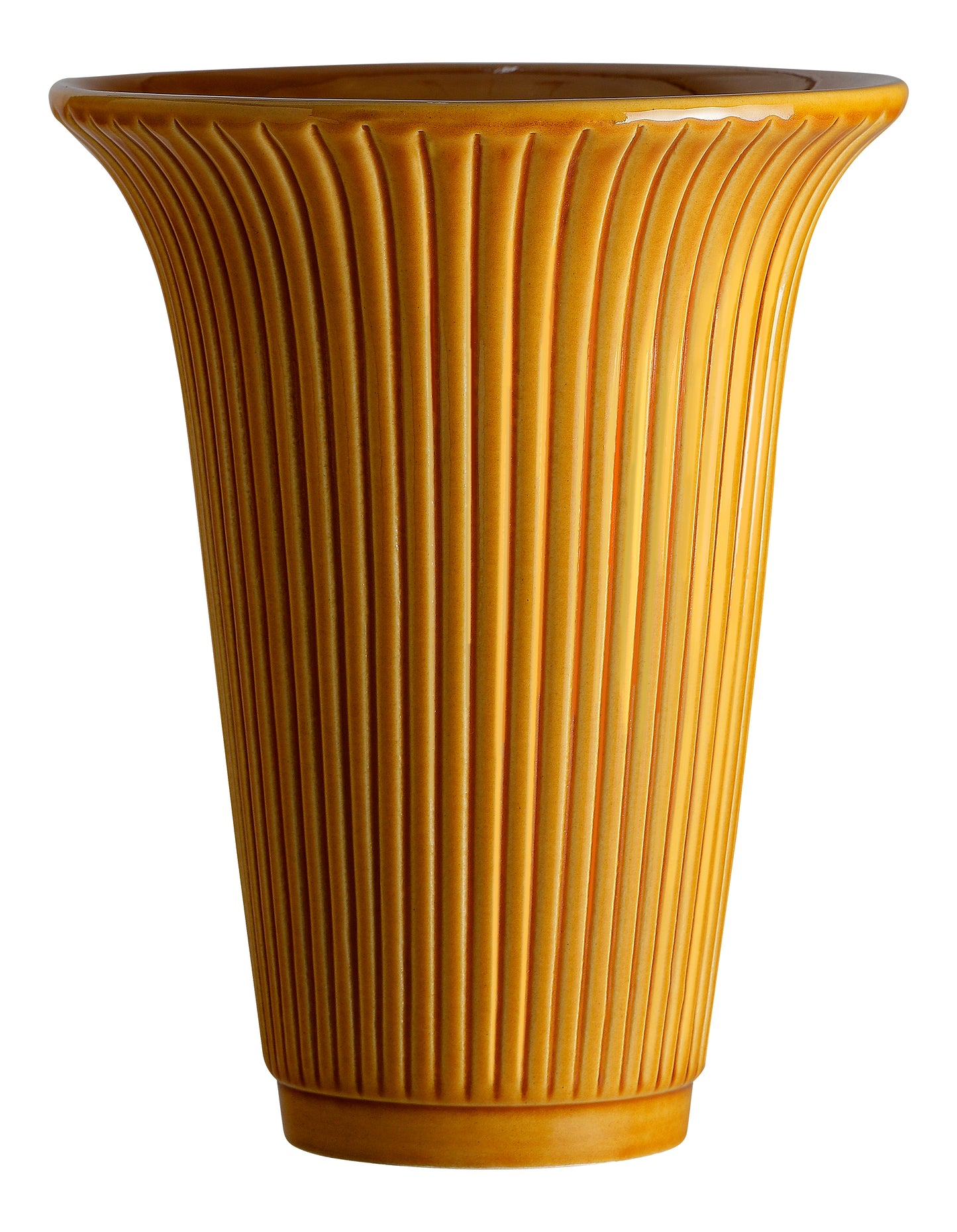 Daisy Glazed Vase - Amber Yellow