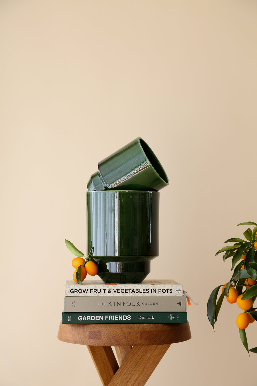 Hoff Glazed Cache Pot (No drainage hole) - Emerald Green