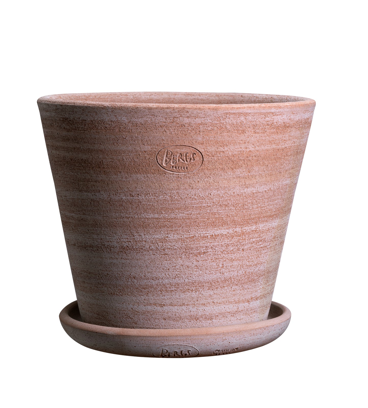Julie Raw Rustic Pot & Saucer - Rosa
