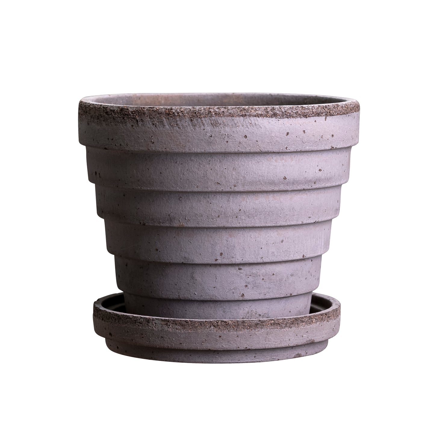 Planets Raw Pot & Saucer - Grey