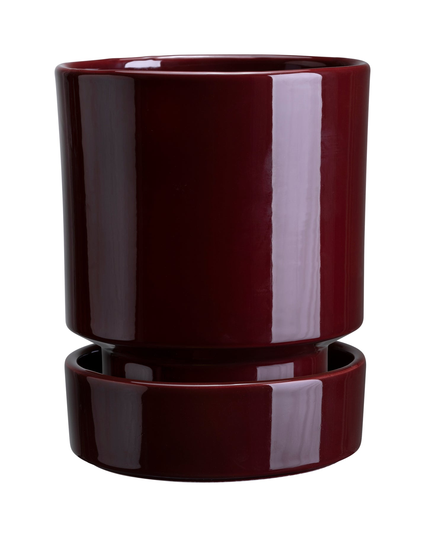 Hoff Glazed Pot (Saucer Sold Separately) - Deep Burgundy