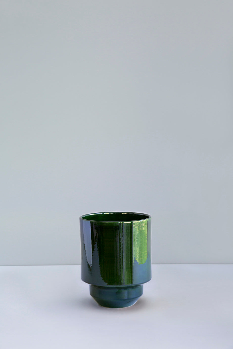 Hoff Glazed Cache Pot (No drainage hole) - Emerald Green